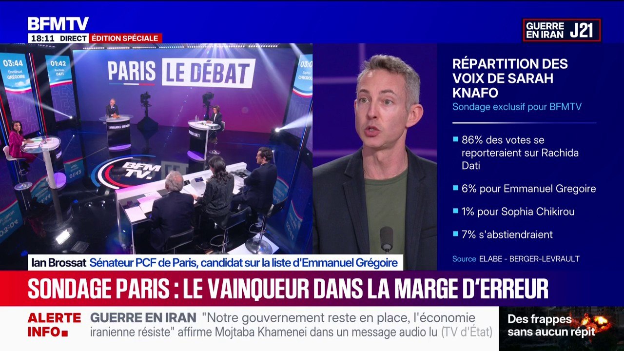 Municipales à Paris: “Rachida Dati est aujourd’hui soutenue par toute l’extrême droite”, affirme Ian Brossat, candidat sur la liste d'Emmanuel Grégoire