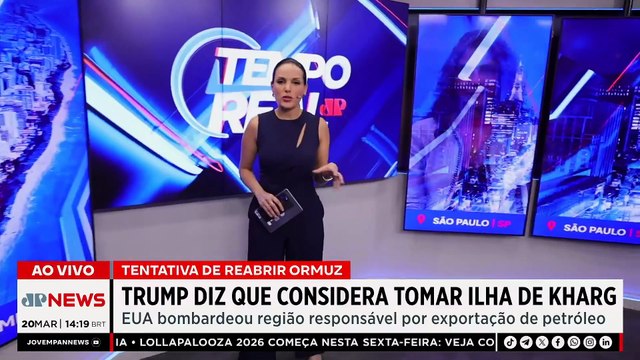 Donald Trump ameaça tomar Ilha de Kharg para forçar reabertura do Estreito de Ormuz | TEMPO REAL