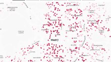 Mapa de los colegios y locales de comida rápida