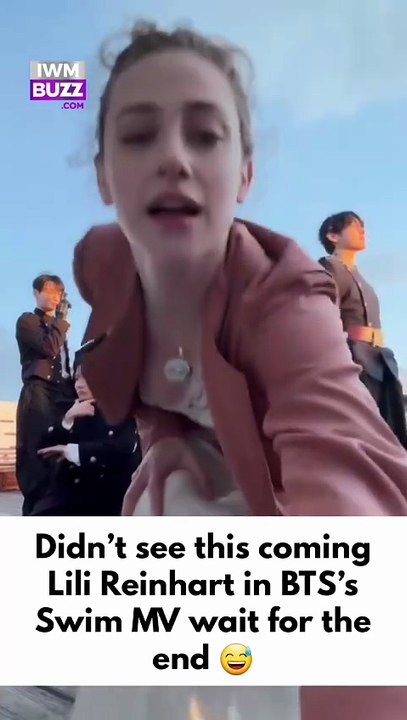 Actress Lili Reinhart surprised fans by appearing in BTS’s new “SWIM” music video. She shared a fun behind-the-scenes clip from the shoot on her social media