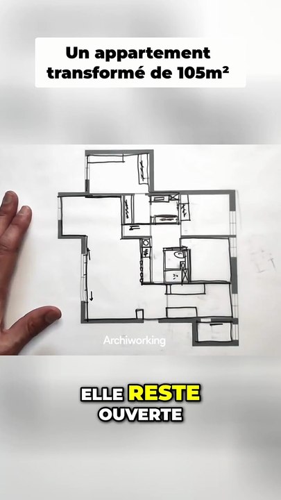 appartement de 105m² a été entièrement repensé pour une vie de famille moderne. 🛠️