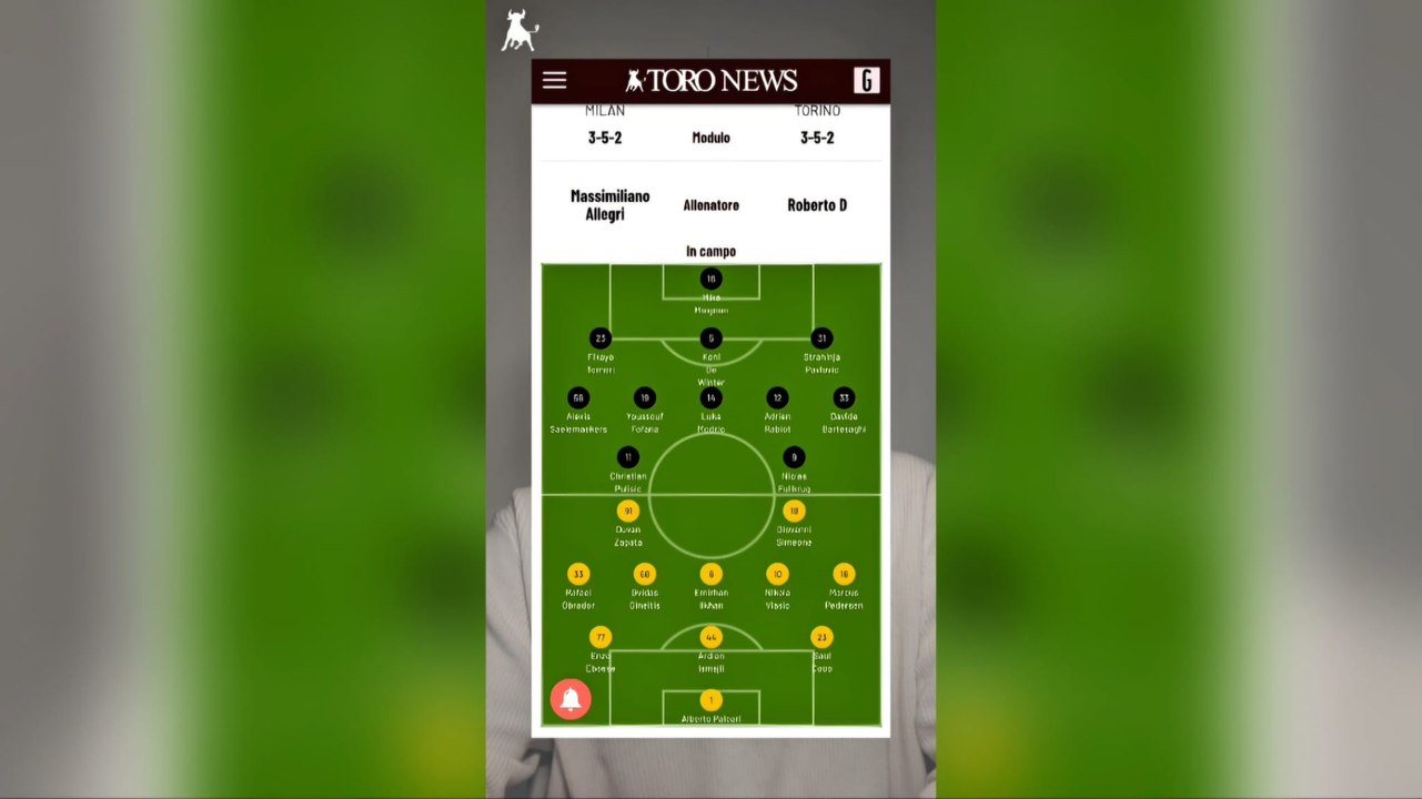Le probabili formazioni di Milan-Torino: il VIDEO