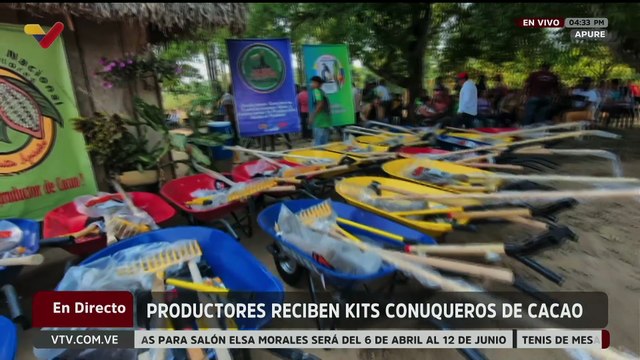 Autoridades entregan kits conuqueros de cacao a productores de 15 comunas en el estado Apure