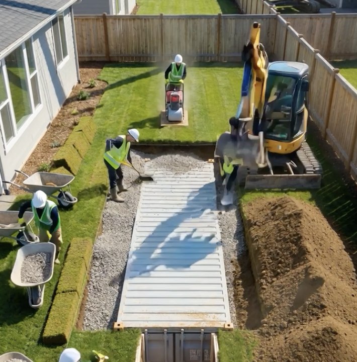 Complete backyard makeover: Full construction 🚧