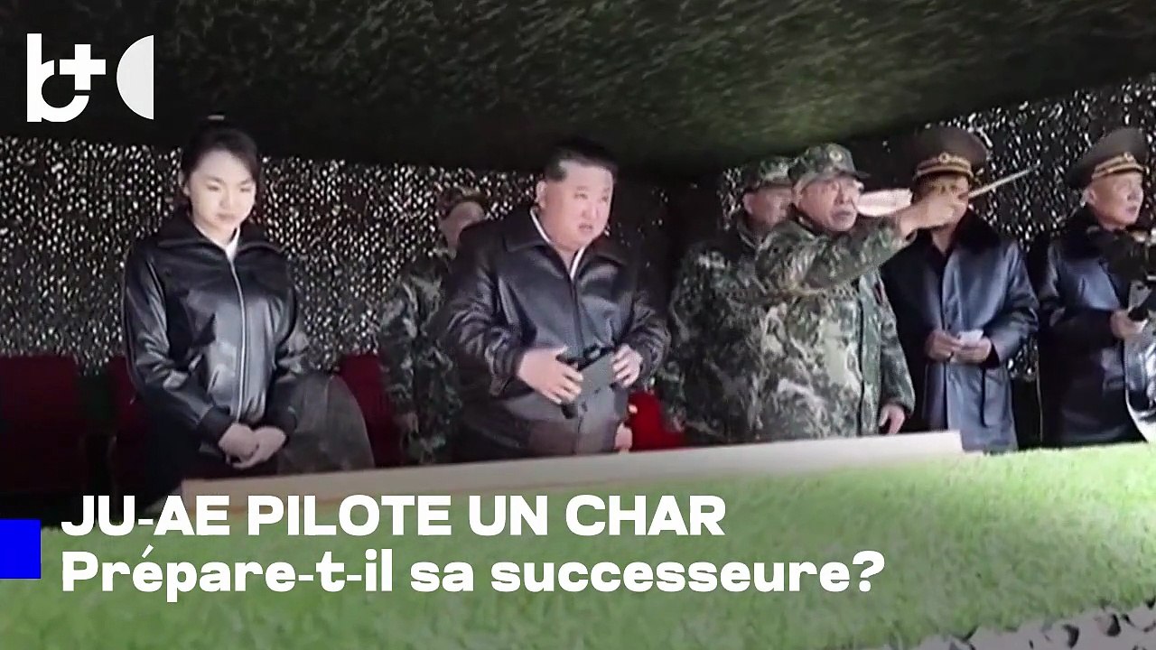 La fille de Kim Jong-un a conduit un char avec des soldats, son père l'observait avec fierté