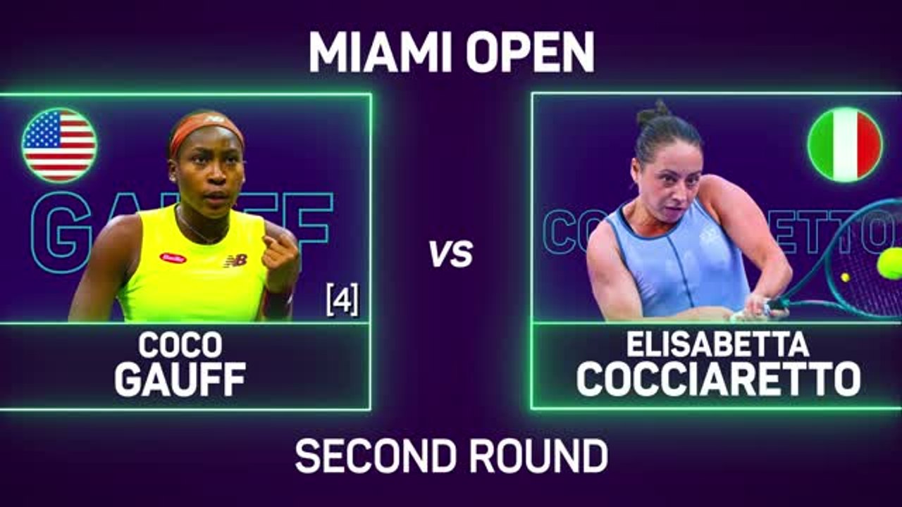 Gauff fights back to beat Cocciaretto in three sets in Miami