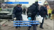 Russia launches 154 drones over Ukraine, killing a couple at home and injuring their children