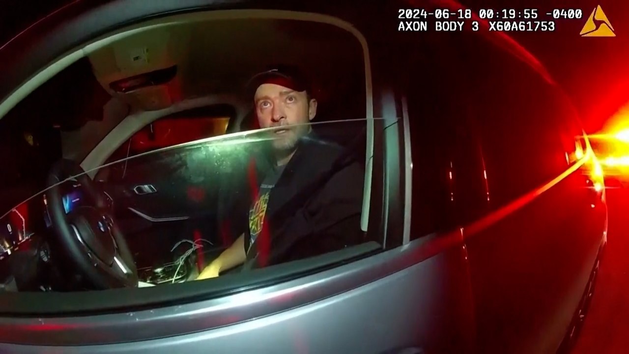 Difunden las imágenes de cuando detuvieron a Justin Timberlake ebrio en 2024