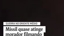 Míssil quase atinge morador filmando ataque do Irã a Israel