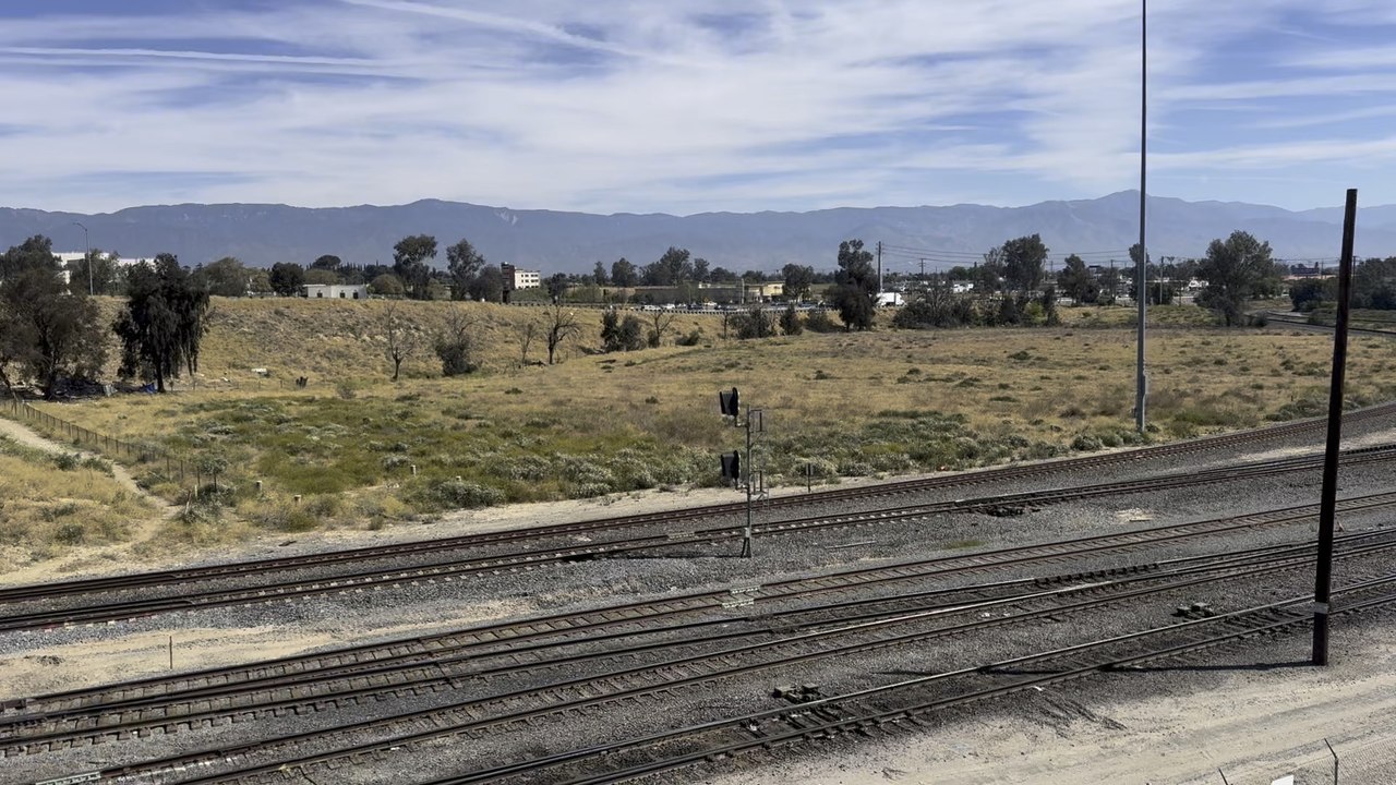 UP 8405 Leads Eastbound Intermodal Train Rolling Through West Colton Yard.