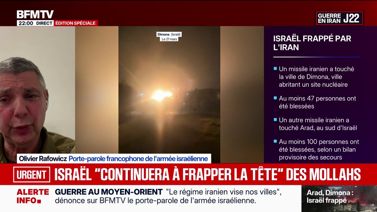 Frappe iranienne sur la ville d'Arad au sud d'Israël: "Le bilan risque d'être lourd", déclare Olivier Rafowicz, porte-parole francophone de l'armée israélienne