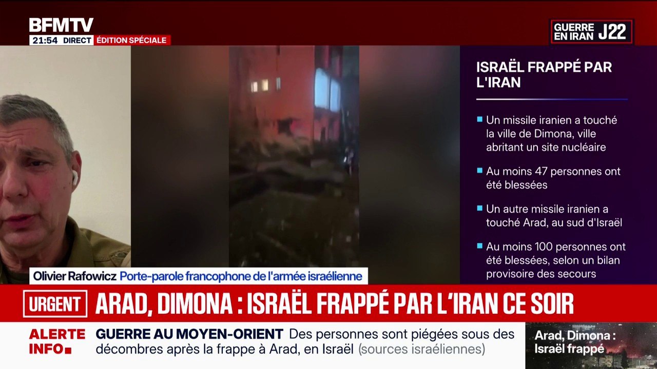 "Le régime des mollahs vise les villes israéliennes", déclare Olivier Rafowicz, porte-parole francophone de l'armée israélienne