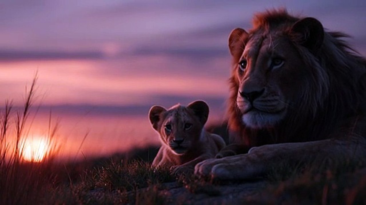 Lion Protecting Dead Cub
