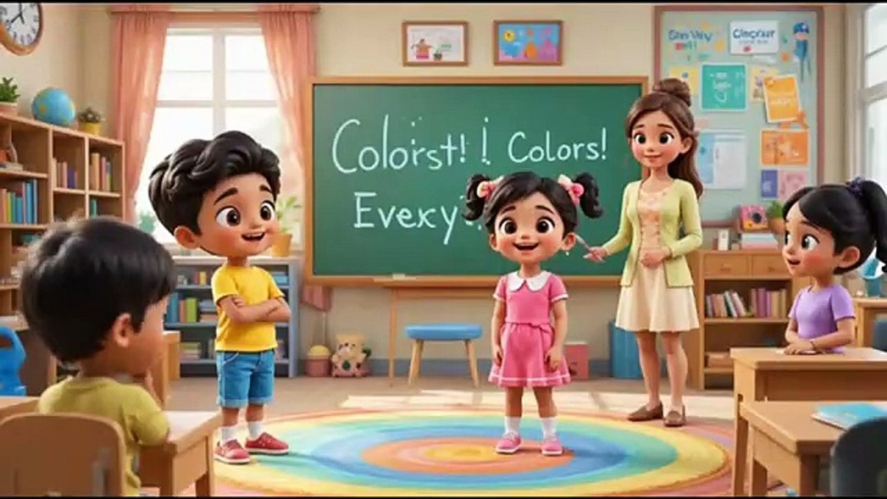 Learning Colors in the Classroom | Educational Kids Nursery Rhyme ...
