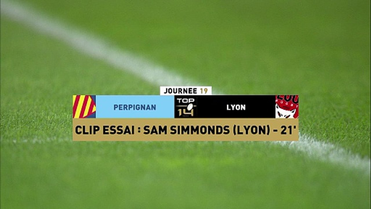 TOP 14 - Essai de Sam SIMMONDS (LOU) - USA Perpignan - LOU Rugby