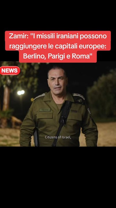 Zamir: "I missili iraniani possono raggiungere le capitali europee: Berlino, Parigi e Roma"#cronaca #medioriente #guerra #ansa