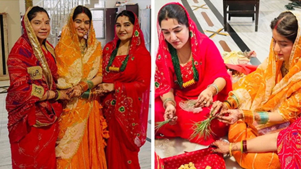 Indresh Upadhyay Sister Karuna Sharma संग Shipra Sharma ने की Gangaur Puja Inside Video Viral