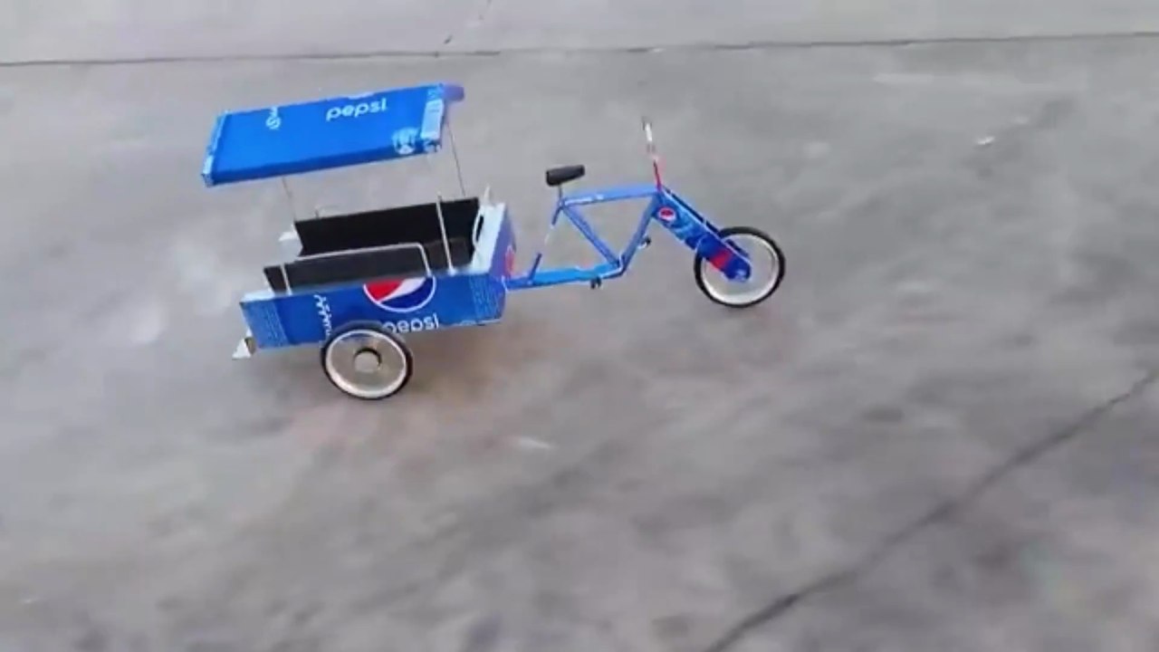 DIY Cargo Tricycle Rickshaw Made From Pepsi Cans 🚲 | Amazing Electric 3-Wheel Build