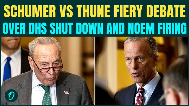 Schumer vs Thune EXPLODES In Senate Over DHS Shutdown | Thune REJECTS Schumer’s TSA Plan