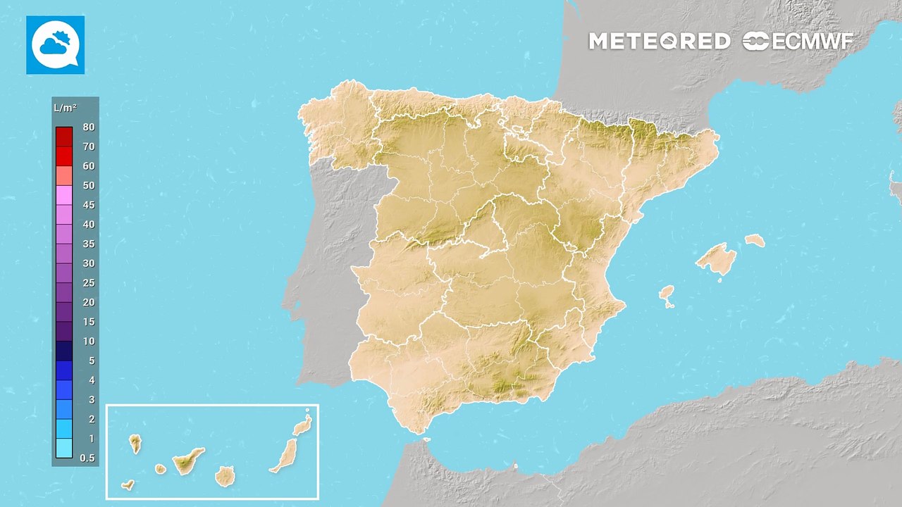 Precipitación acumulada prevista por el modelo europeo para los próximos días