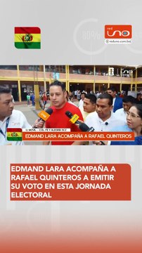 El vicepresidente Edmand Lara acompañó a Rafael Quinteros al momento de emitir su voto en esta jornada electoral