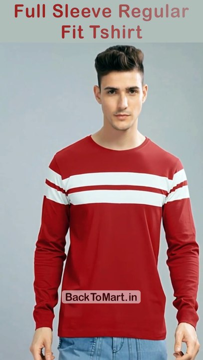 LEOTUDE Men's Full Sleeve Regular Fit Tshirt, Round Neck Cottonblend T-Shirt (Color Multicolor)