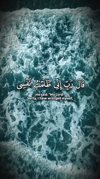 ﴿ قالَ رَبِّ إِنّي ظَلَمتُ نَفسي فَاغفِر لي فَغ...