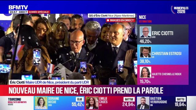 Municipales 2026: Je suis heureux de vous annoncer que nous avons gagné la mairie de Nice , annonce Éric Ciotti