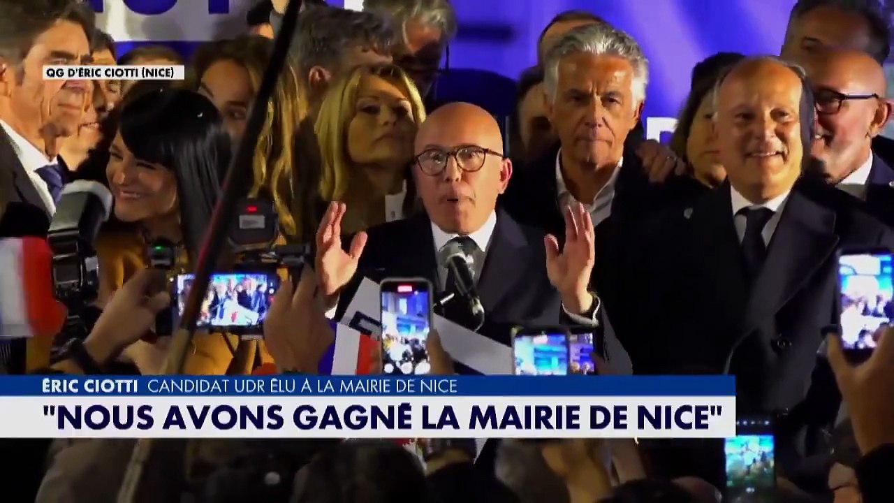 Eric Ciotti annonce sa victoire après une lutte acharnée pour débrancher la mairie de NIce sur système Estrosi