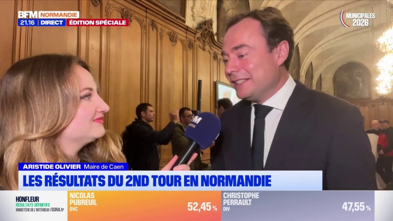 Municipales: "Une immense satisfaction", déclare Aristide Olivier, réélu à Caen