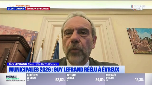 Municipales: La seule formation ce soir qui perd entre le premier et le deuxième tour, c'est le Rassemblement national , déclare Guy Lefrand (DVD), maire réélu d'Évreux