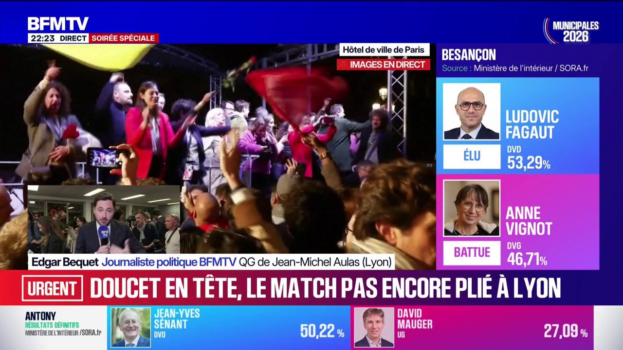 Municipales 2026 à Lyon: l'écart se resserre entre Grégory Doucet et Jean-Michel Aulas au fur et à mesure du dépouillement