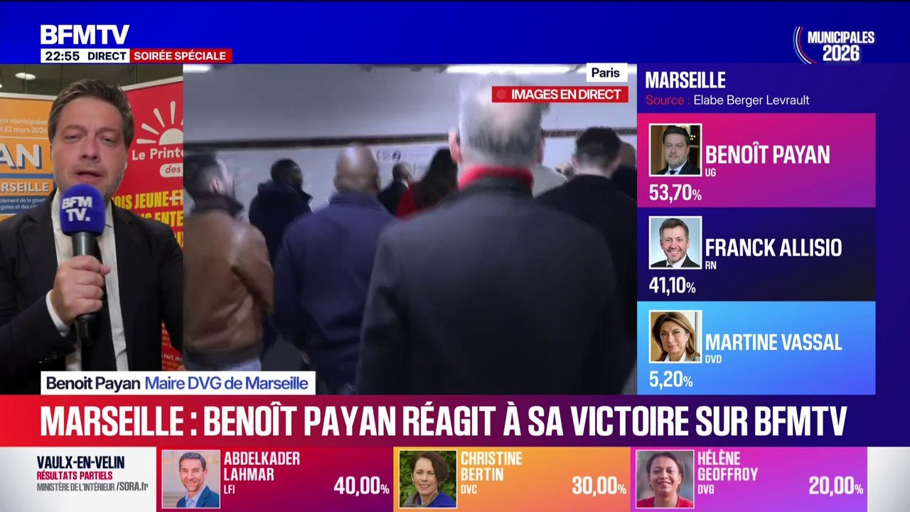 Municipales 2026: "C'est d'abord la victoire de Marseille et des Marseillais", réagit Benoît Payan après sa victoire à Marseille