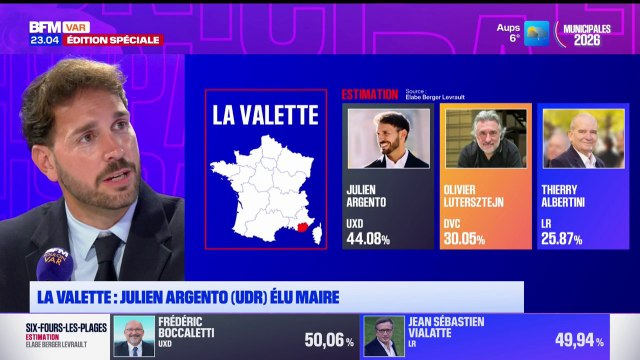 Municipales: C'est un scrutin qui nous appelle en responsabilité , estime Julien Argento (UDR), élu maire à La Valette