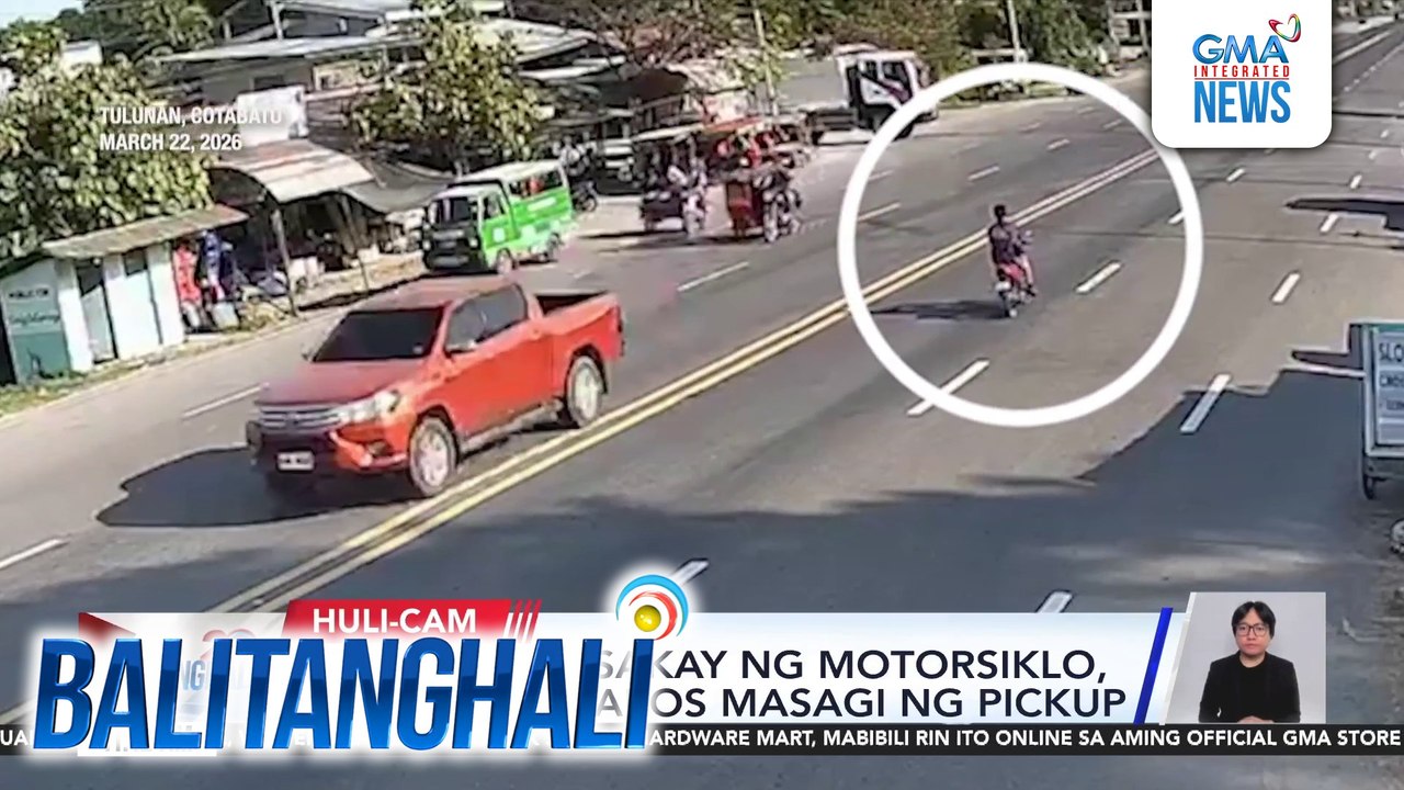 Mag-amang sakay ng motorsiklo, sugatan matapos matapos masagi ng pickup | Balitanghali