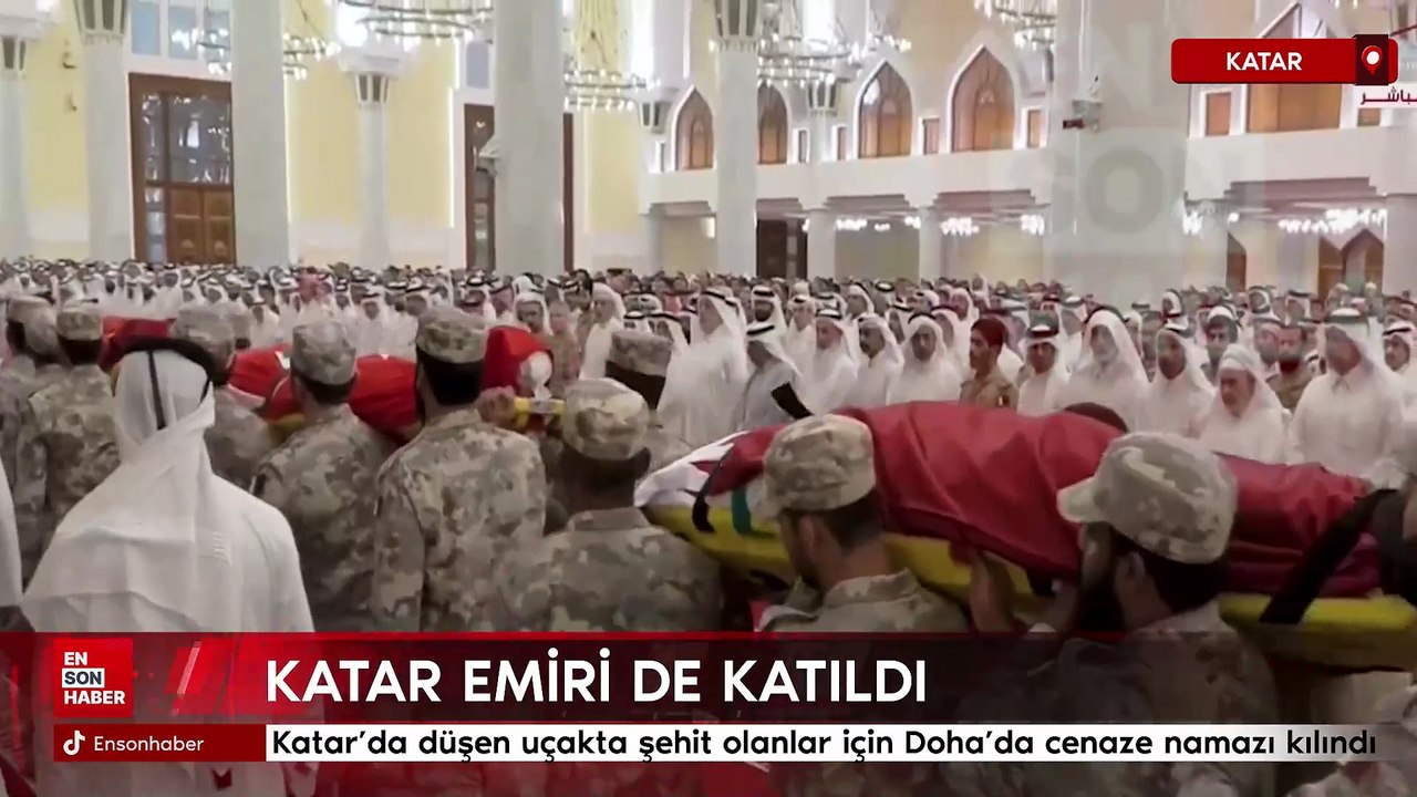 Katar’da düşen uçakta şehit olanlar için Doha’da cenaze namazı kılındı