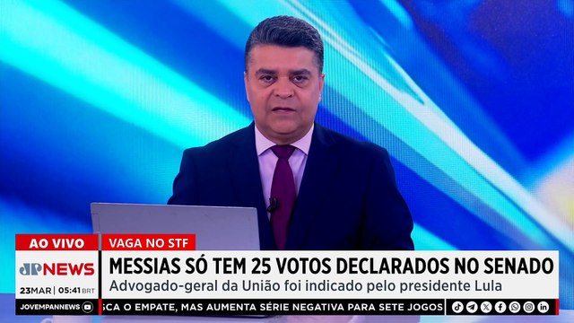 Indicação de Messias ao STF só tem 25 votos declarados no Senado