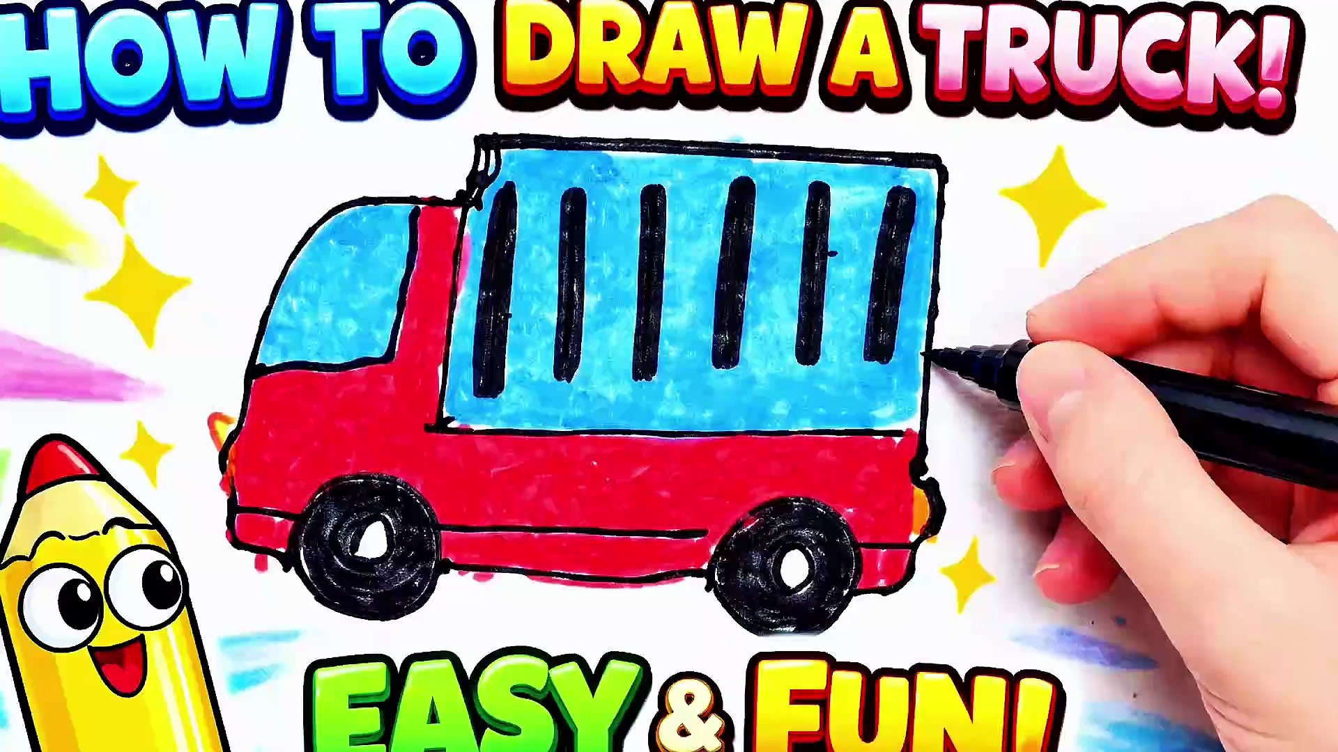 How To Draw A Lorry Easy