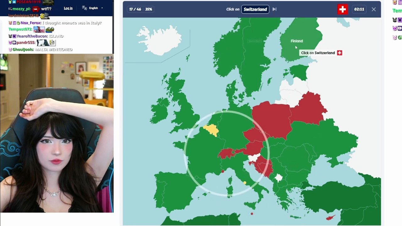 Emiru vs. the Europe map quiz