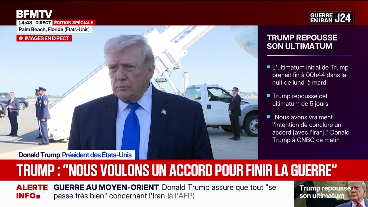 Guerre au Moyen-Orient: Donald Trump se dit prêt à "un accord pour qu'il n'y ait plus de guerre"
