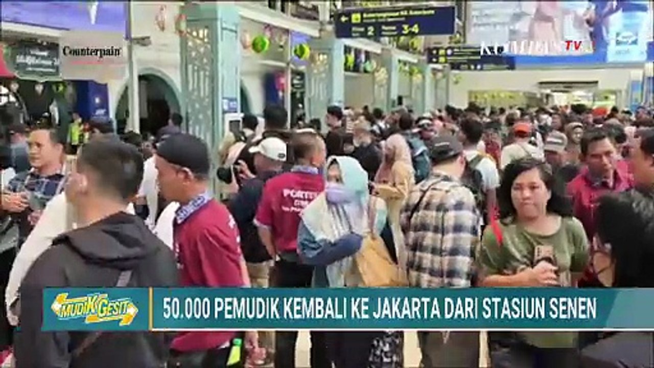 Arus Balik Lebaran, 50.000 Pemudik Tiba dan Padati Stasiun Senen | Senin 23 Maret