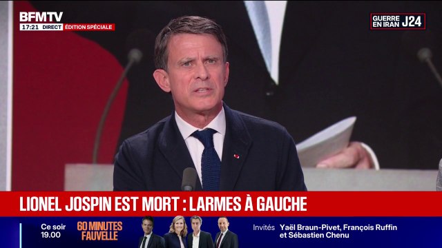 Il se considérait comme un leader, il avait une autorité naturelle : l'hommage de Manuel Valls à Lionel Jospin sur BFMTV