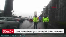 Bağcılar'da boğazına şeker kaçan sürücüyü polis kurtardı
