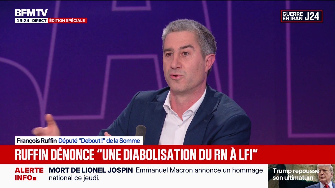 François Ruffin déplore qu'à LFI, "ce sont les lieutenants" ayant "servi de porteurs d'eau à Jean-Luc Mélenchon" qui sont "parachutés dans les meilleures circonscriptions"