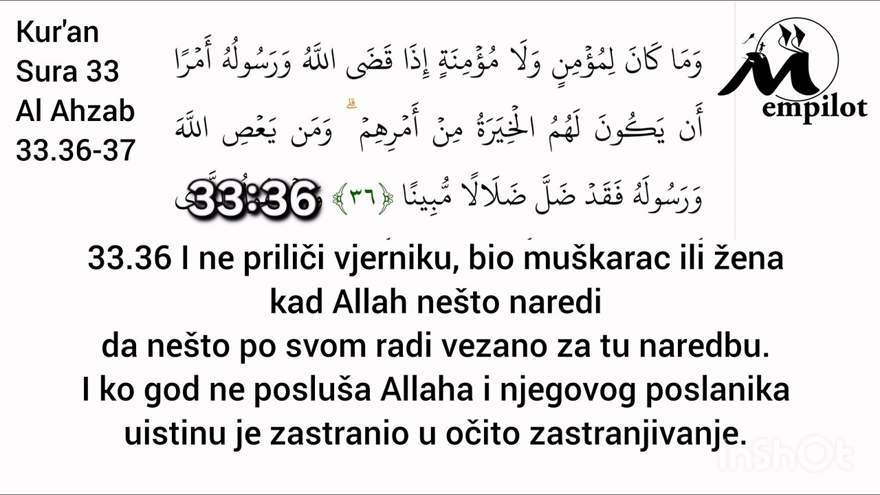 emDIN - Kuran Sura 33 ajeti 36-37 Zejd i ona dio 1/3