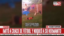 Quiso imitar a Ronaldo... ¡y terminó noqueando a su hermanito!