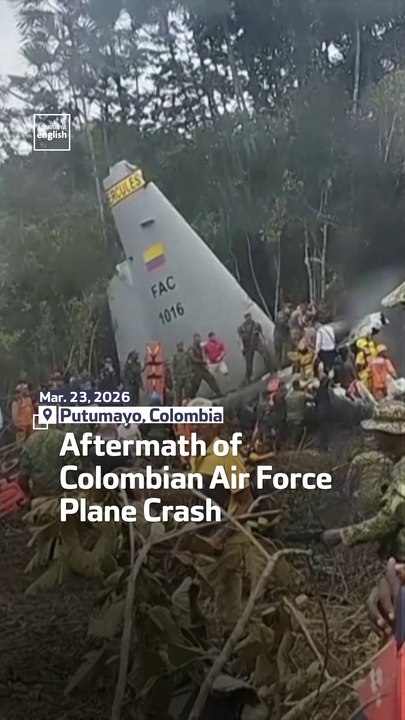 Aftermath of  Colombian Air Force Plane Crash