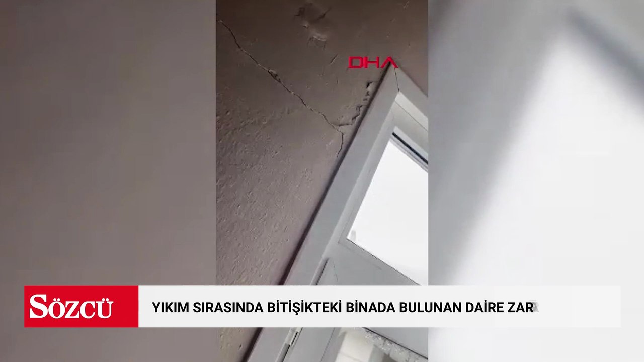 Küçükçekmece'de yıkım sırasında bitişikteki binada bulunan daire zarar gördü: Ev sallanıyor