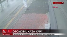 Osmaniye’de otomobilin iş yerine daldığı kaza kamerada