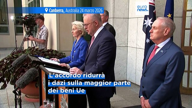 A caccia di nuovi partner strategici, Ursula von der Leyen sigla accordo commerciale con l'Australia
